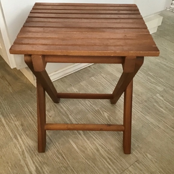 ☀️☀️☀️Solid Acacia Folding Side Table /Stool New! - Picture 2 of 3